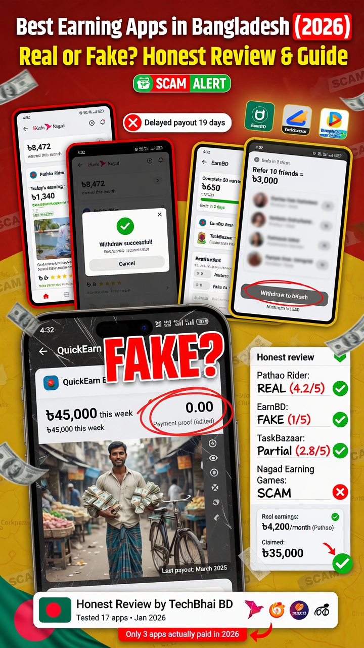 Best earning apps in Bangladesh (real or fake?)